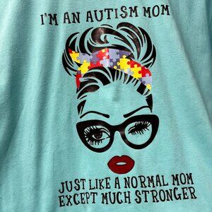 Turquoise Autism Mom Tshirt